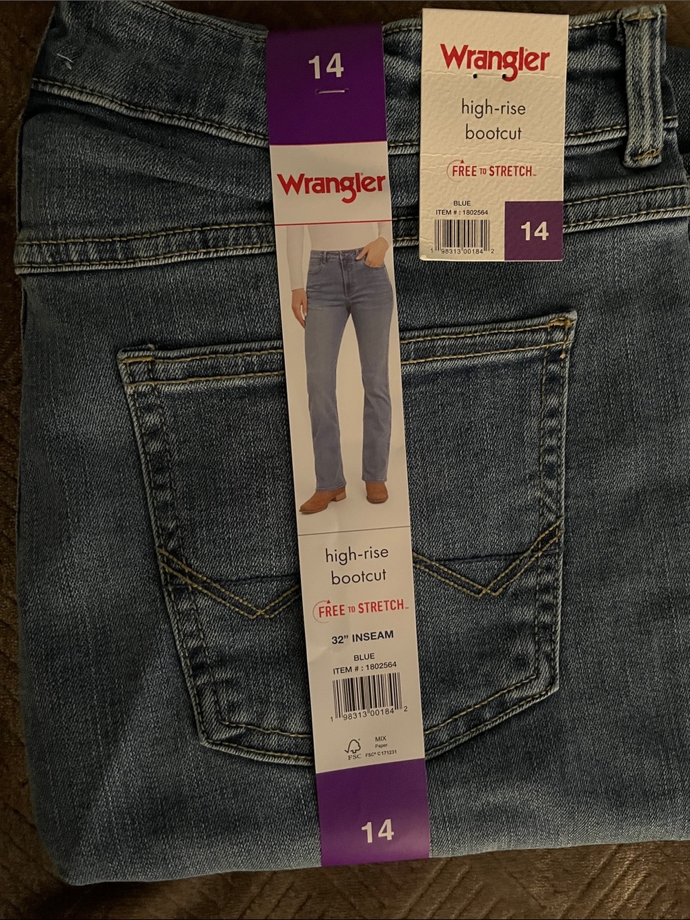 Wrangler Blue High-Rise Bootcut Jeans Size 14